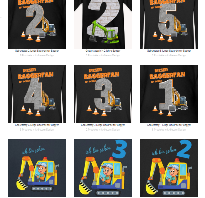 Geburtstag Bagger