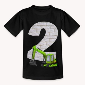 endlich 2 jahre geburtstagsshirt zum 2 geburtstag mit tollem gruenen bagger das perfekte geschenk zum 2 geburtstag fuer jungs ganz einfach per klic