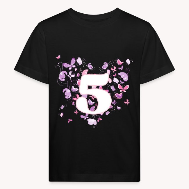 geburtstagsshirt zum 5 geburtstag fuer alle maedchen mit schoenem schmetterling herz motiv das perfekte geschenk fuer zum 5 geburtstag ganz einfach pe